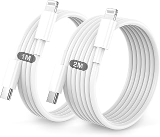 BSTOEM USB C Lightning Cable for iPhone, Quick Charging Cable, 2 Pieces 1 m + 2 m USB C Lightning Cable for iPhone 14/Pro/Max/13/12/11/SE/Xs Max/Xs/Xs/Xr/X/8/Plus/7/Plus/6/Plus/iPad Mini