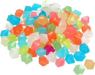 300pcs Glow Rocks 10-15mm Glow Pebbles Decoration in The Dark Luminous Stones Decor DIY Decorative Multicolored for Garden, Potted Plant, Fish Tank