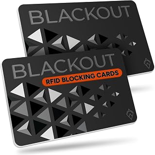 AKIELO Blackout RFID Blocking Card (2 Pack) – Ultra Thin Anti Theft Credit Card Protector – Ultimate Bank Card Blocker for Contactless Cards and Wallet Protection (Black Edition - 2 Pack)