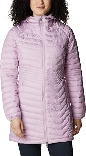 Columbia WK0034 Women's Waterproof Hooded Down Jacket, Mid-Length, POWDER LITE MID JACKET, Polyester, WK0034