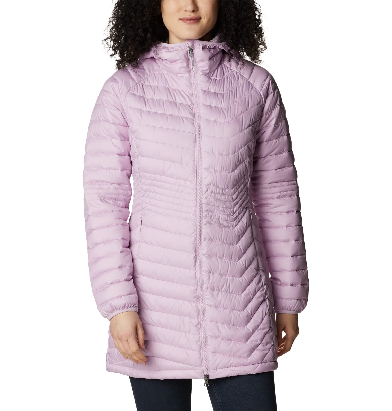 Columbia WK0034 Women's Waterproof Hooded Down Jacket, Mid-Length, POWDER LITE M