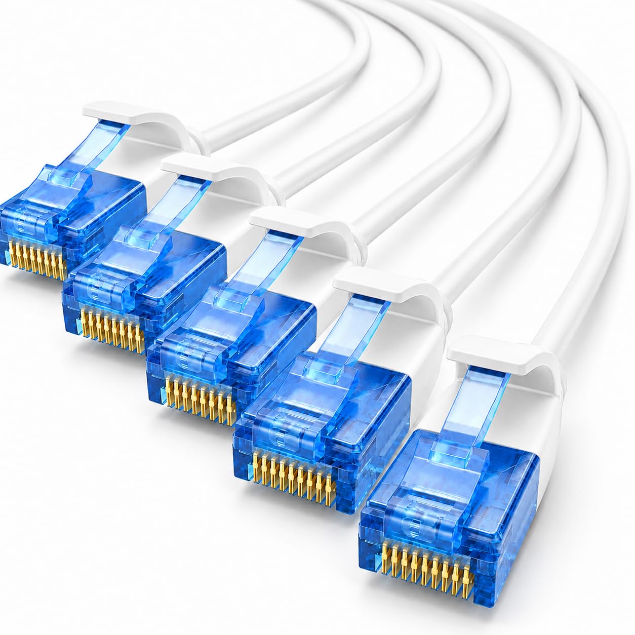 1aTTack.de CAT6 Slim Cable de red LAN 5x 0,3m 1000 Mbit/s - Blanco
