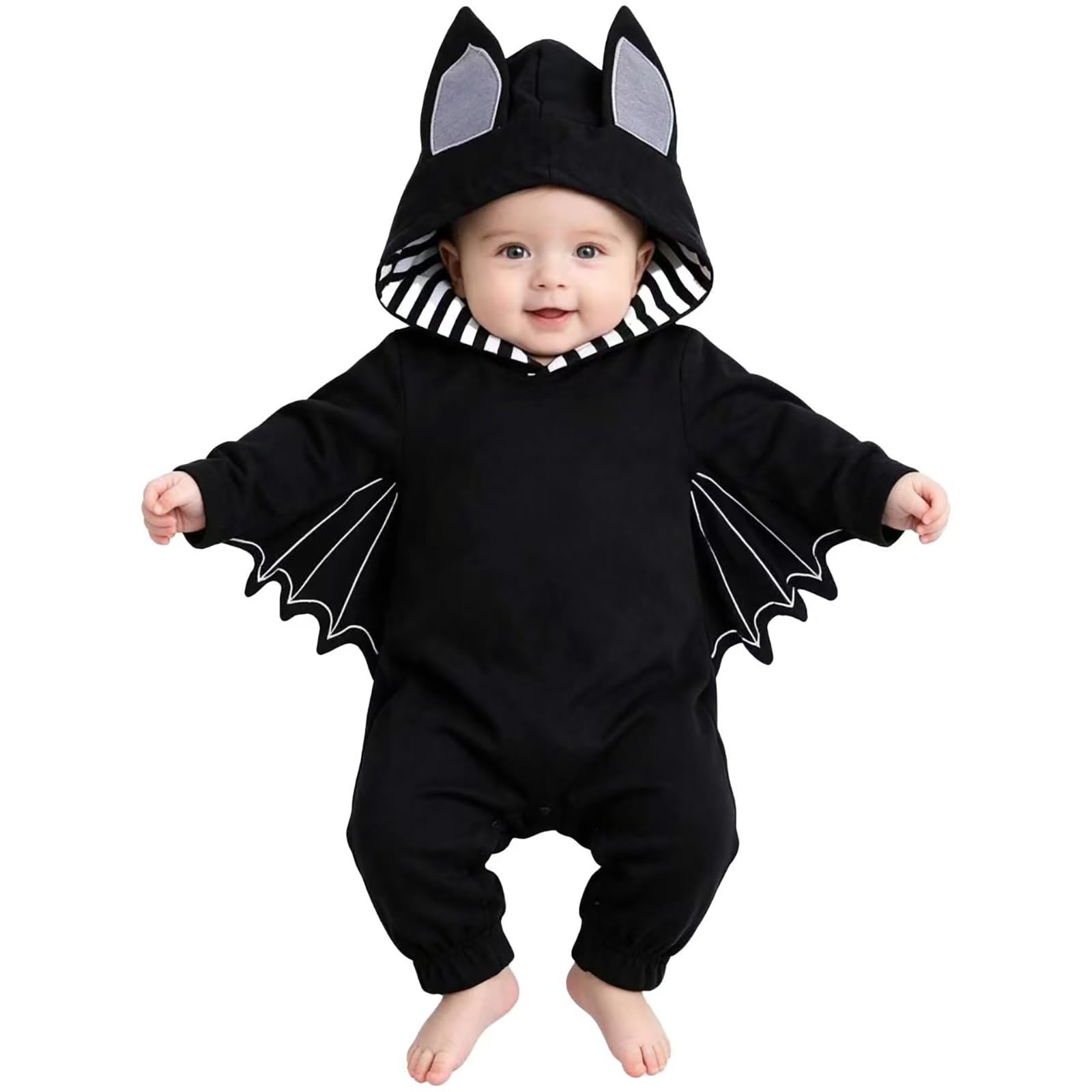 LXEASYGO Baby Bat Costume Newbom Halloween Costume Cotton Long Sleeve Bat Romper