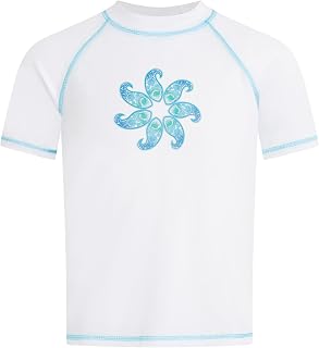 Kanu Surf Girl's Sundance UPF 50+ Sun Protective Rashguard Swim Shirt Short Sleeve Rash Guard Shirt