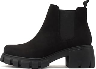 Soda PIONEER ~ Womens Mid Heel Chelsea Fashion Double Elastic Gore Ankle Boots