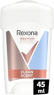 REXONA Maximum Protection Women's Deodorant Stick Clean Scent 45 ml | Anti-perspirant, 96 hours of effectiveness anti-perspiration and anti-odour, 3x more effective, dermatologically tested