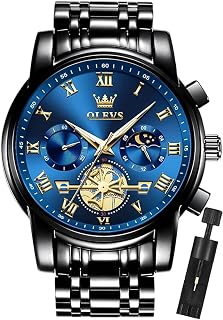 OLEVS Gelatu Men's Automatic Watch - 164ft Waterproof Mechanical Skeleton Watch - Square Sapphire Crystal - White/Black/Rose Gold