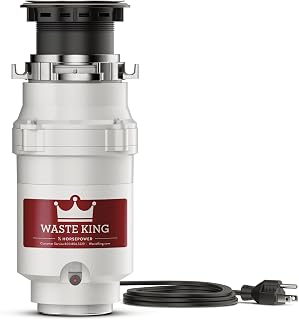 Moen L-1001 Waste King 1/2 HP Garbage Disposal with Power Cord | Disposals, Food Disposers, Continuous Feed, Kitchen Sink, Stainless Steel, 2 Year Limited, Switch, 60 Hz