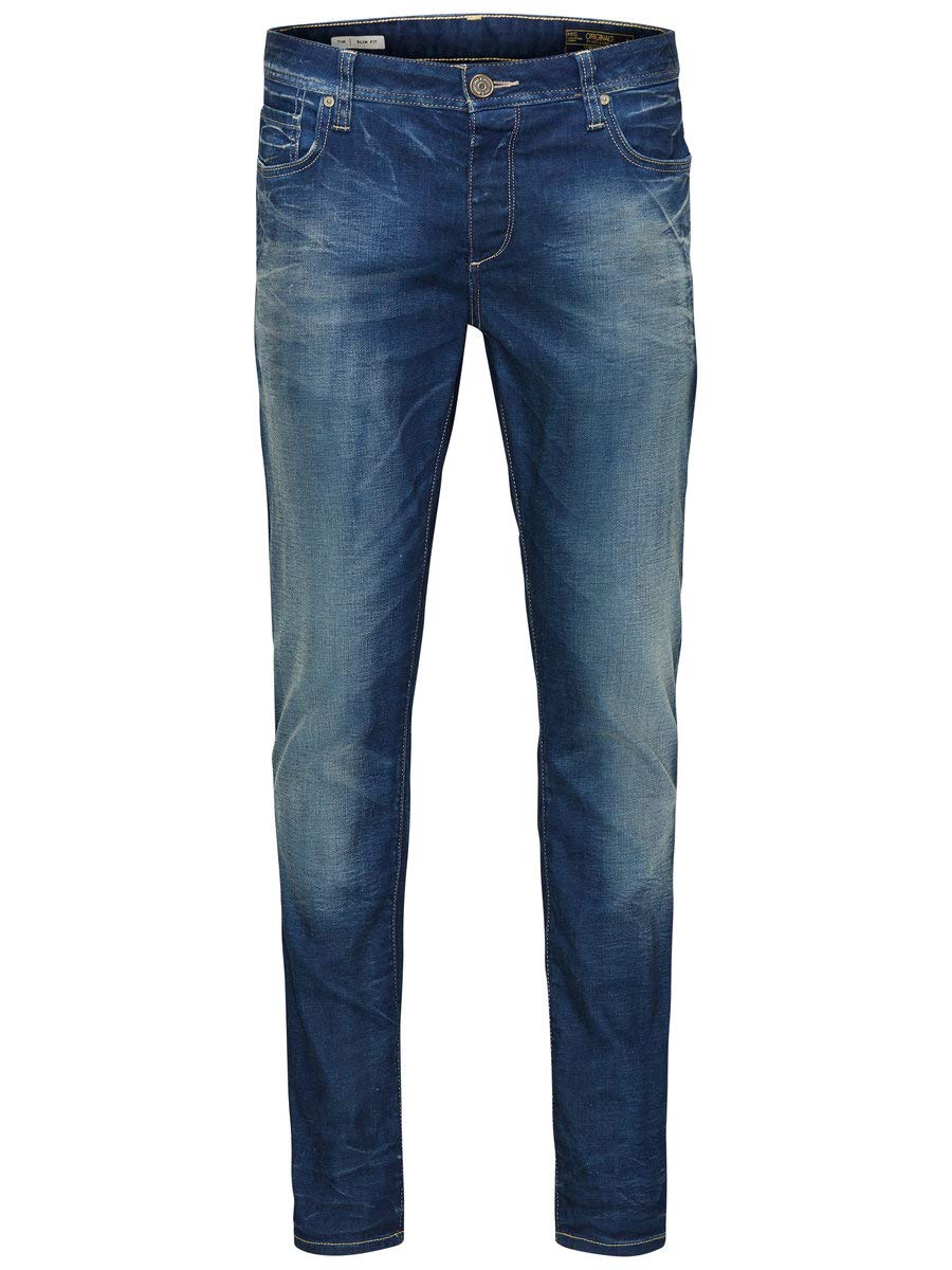 Jack and Jones Men's 12086569 Tim Original Slim Jeans