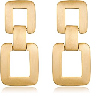 MUYAN Geometric Link Drop Dangle Earrings for Women Long Link Dangle Earrings Jewelry Gold Silver Earrings