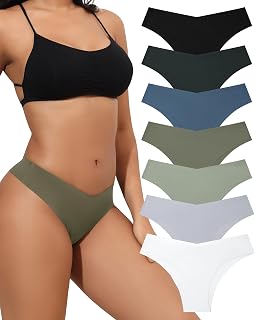 LEVAO Seamless Underwear for Women No Show Cheeky Bikini Panties Stretch V Cut Panty S-XL