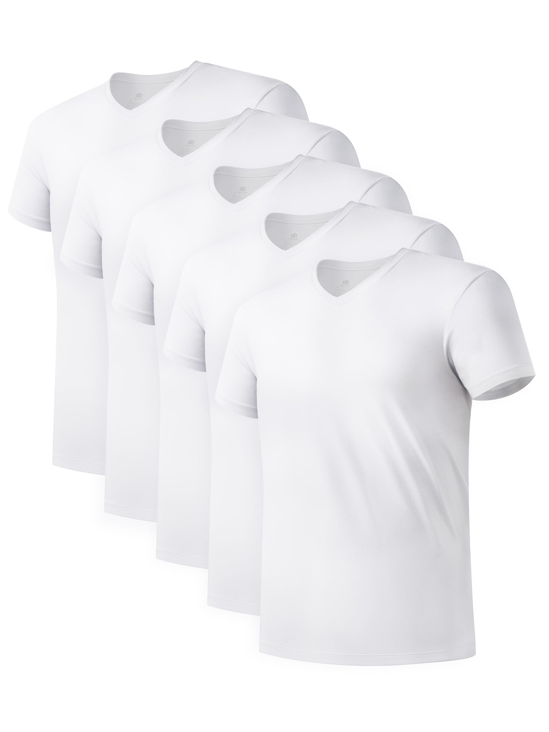DAVID ARCHY Men's Bamboo Rayon Moisture-Wicking V-Neck Undershirt 3 or 5 Pack