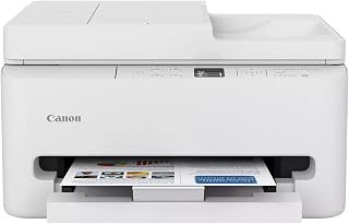 Canon PIXMA TR7120 Wireless Color Inkjet Printer, Duplex Printing, White – Home Printer with Copier/Scanner, Auto Document Feeder, Compact Design, Intuitive Control Panel