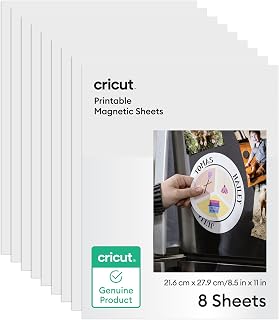 Cricut® Printable Magnet Sheets - 8.5 in x 11 in (8 Count) | Thin, Flexible, &amp; Compatible with Your Inkjet Printer - Works with Cricut Maker™, Explore™, Joy™ Xtra, &amp; Venture™