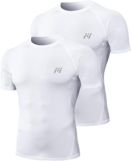 MEETWEE Men's Compression Shirt Short/Long Sleeve Technical Breathable for Running, Gym and Cycling Sports Base Layer
