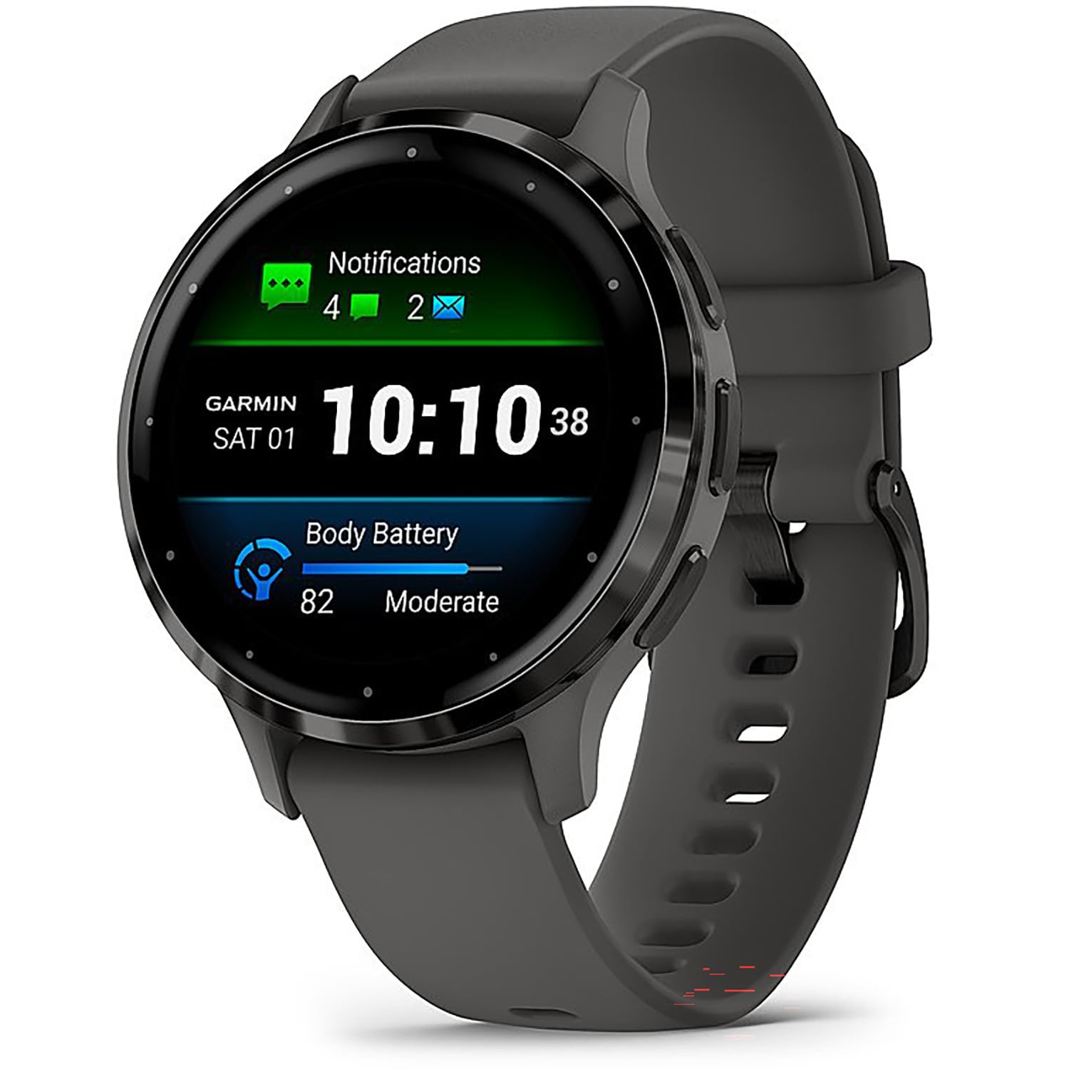 Garmin Venu 3S (Refurbished) Slate Stainless Steel Bezel 1.2-Inch AMOLED Touchsc
