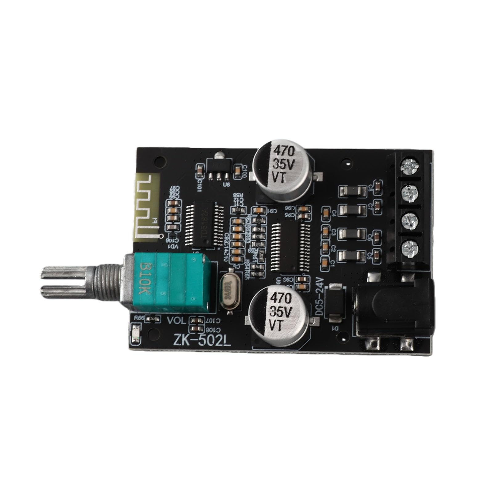 ZK-502L Bluetooth 5.0 Power Amplifier Board, Stereo Audio Receiver Module, Dual 
