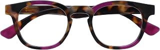 OPULIZE Ava Women's Lady Brown Purple Turtle Super Comfortable Fit Reading Glasses Spring Zippers R62-5 +2.00