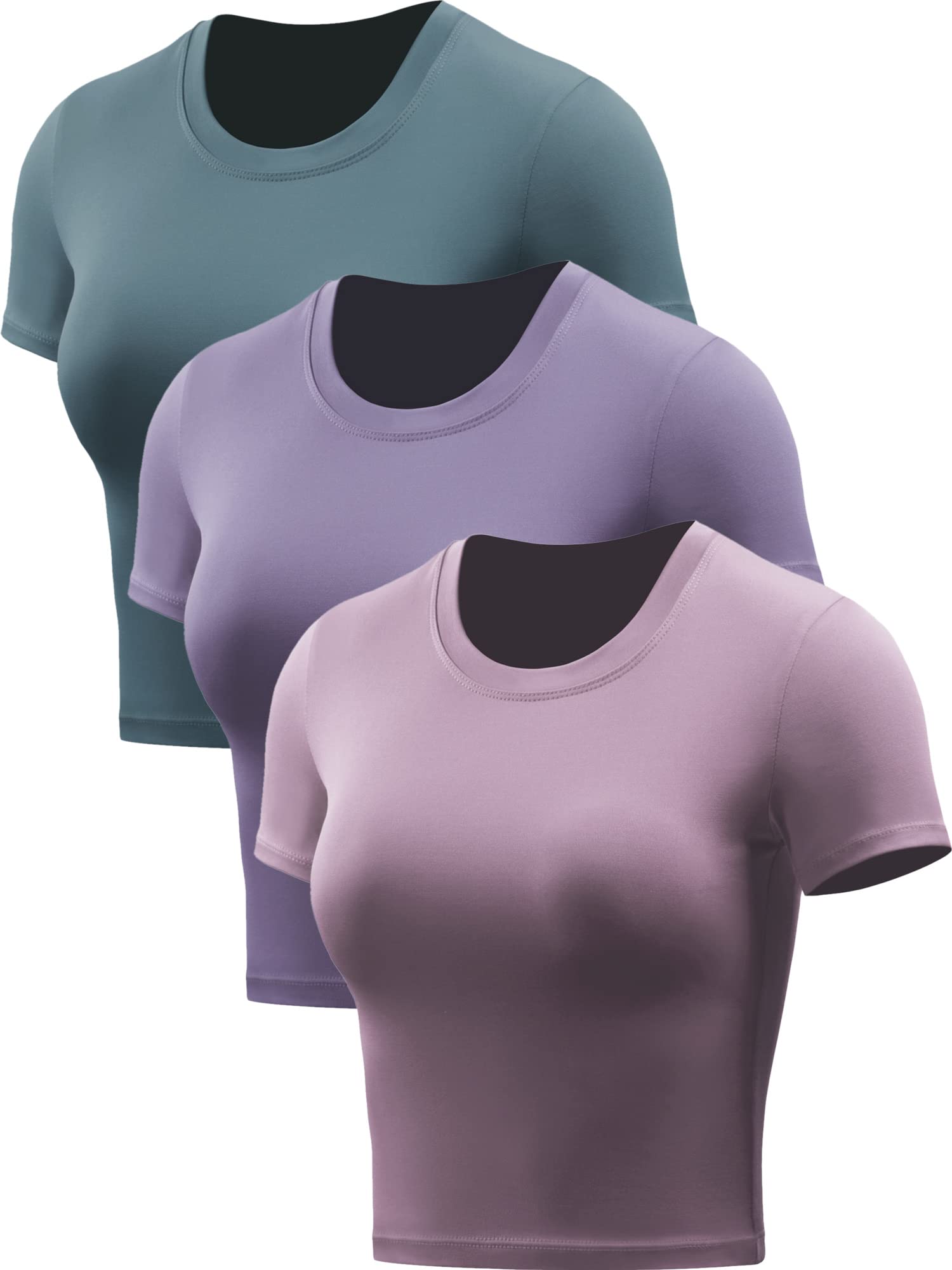Cadmus Women's Short Sleeve Racerback Dry Fit 3 Piece Sports T Shirts