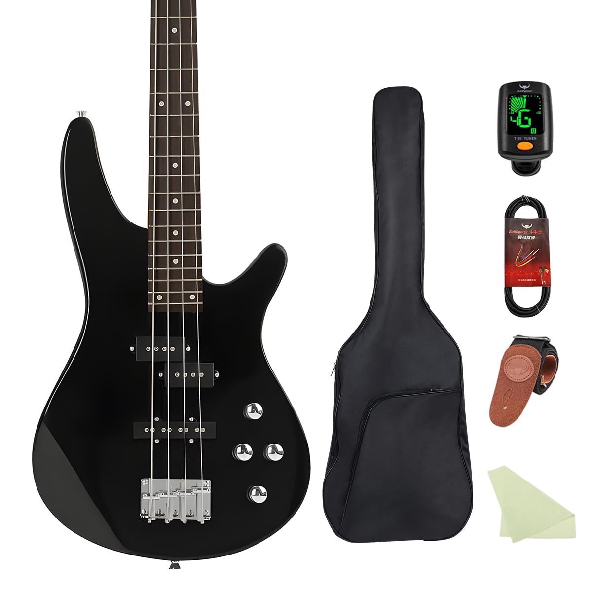 Bullstar Electric Bass Guitar 4 Strings Full-Size Standard Bass PB-Style Beginne
