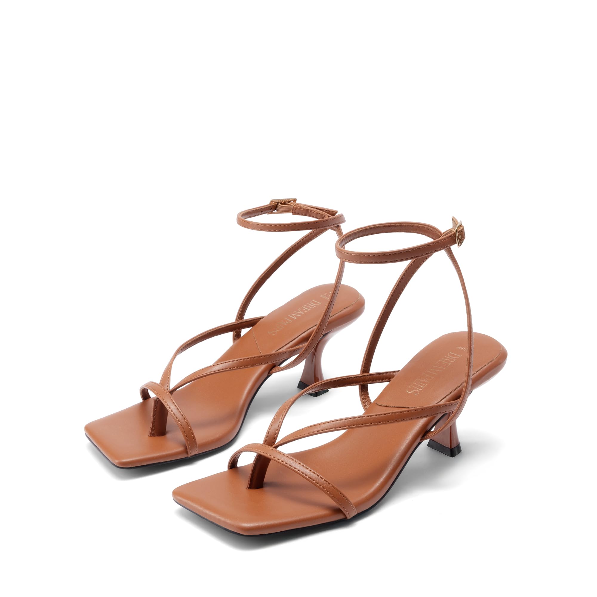 DREAM PAIRS Women's Dressy Thong Kitten Heel Sandals