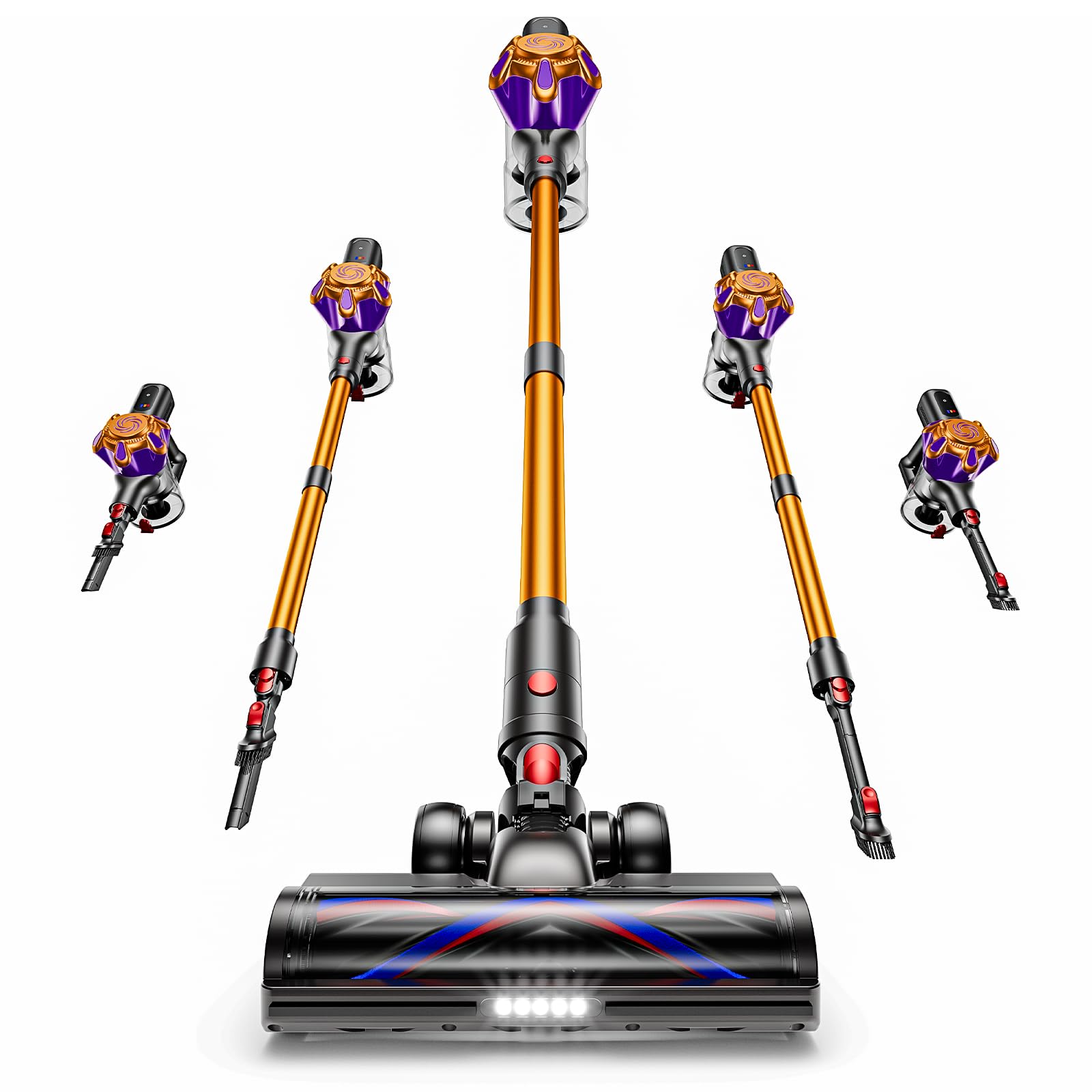 Zulyxio Cordless Vacuum Cleaner, 580W 50Kpa Powerful Stick Vacuum with 65 Mins R