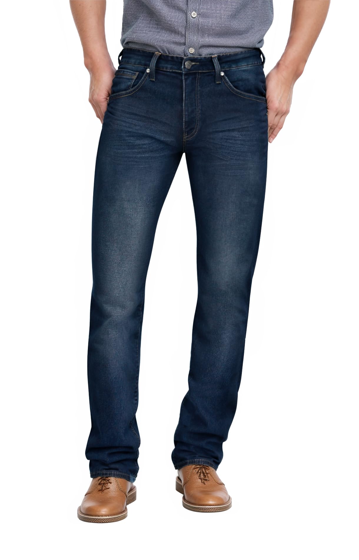 Agile Ethanol Mens Super Comfy Straight Stretch Knit Jeresy Denim Five Pocket Je