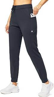 Women's Joggers with Zipper Pockets Tapered Athletic Pants for Women