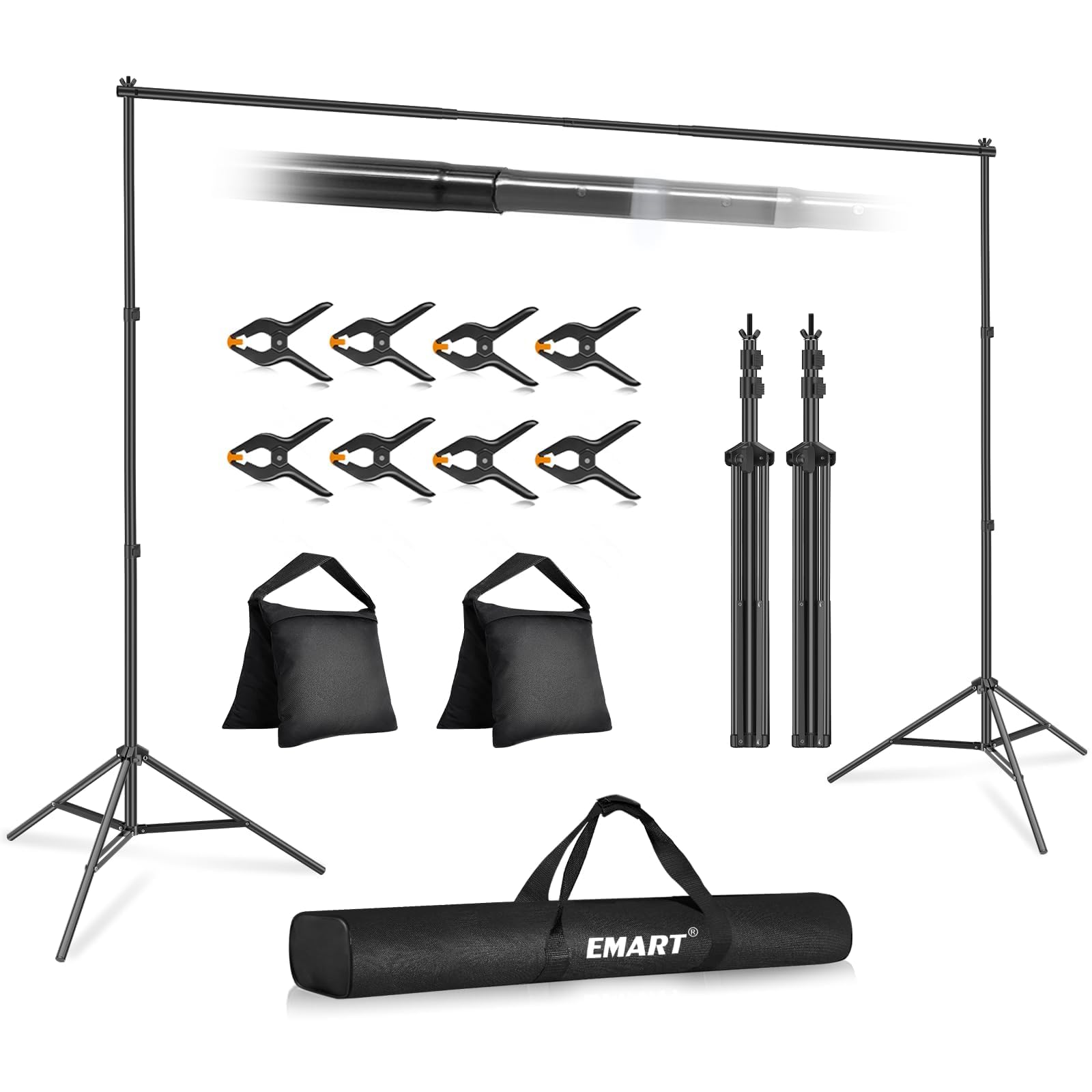 EMART Backdrop Stand 10x7FT Adjustable Back Drop Stand for Party Photoshoot | Ba