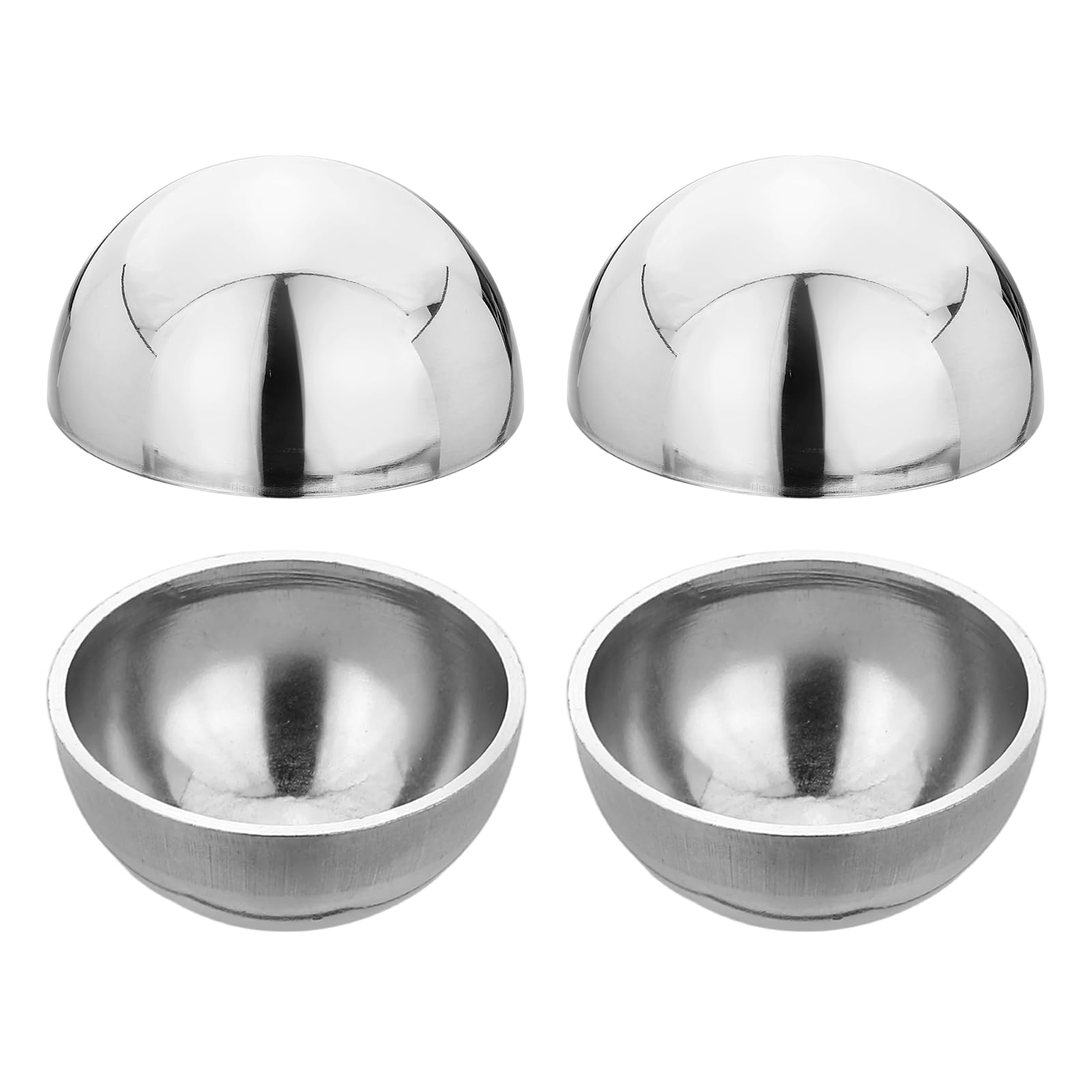 uxcell 4個 304ステンレススチール中空ハーフボール、直径36mm(1.42インチ)Gazing Balls装飾中空ハーフ手すりキャップミラーポリッシュ