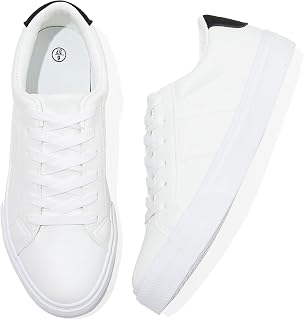 Adokoo fashion sneakers for women PU leather casual shoes white sneakers low top sneakers women lace up sneakers