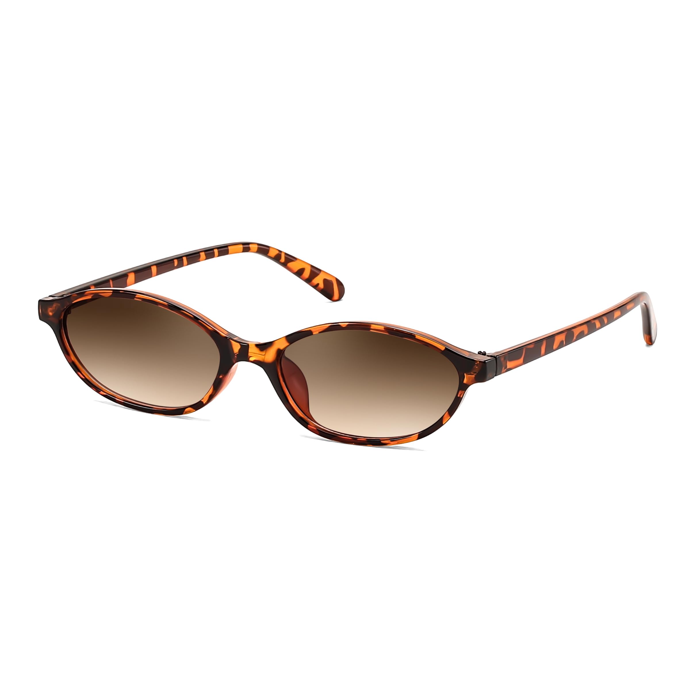 FEISEDY Retro Oval Cat Eye Sunglasses for Women Y2k Trendy Sunnies B0257