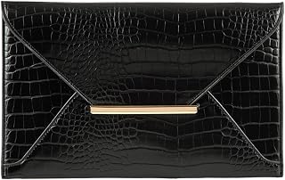 JNB Flat Crocodile Pattern Envelope clutch