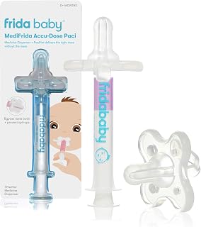 Frida Medicine Pacifier Syringe, Accu-Dose Paci, Medi Frida, Fuss Free | Dispenser for Mess & Fuss Free Medicine Use, Baby-Safe Pacifier Design, Made in USA, Easy to Use