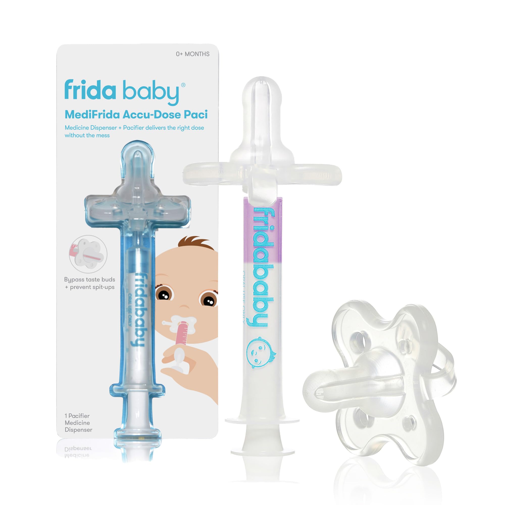 Frida Medicine Pacifier Syringe, Accu-Dose Paci, Medi Frida, Fuss Free | Dispens