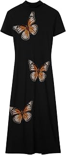 Desigual Women's Short Sleeve Knitted Dress Women's Dress, Black, XS