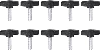 Tea Wing Knob Thumb Screw M6 x 20mm Male Thread 27mm Plastic Head T Knob Adjustable Handle Hand Clamp Knob Grip Thumbscrew, Black 10pcs