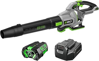 EGO POWER+ Cordless Electric Leaf Blower, 650 CFM, With Battery - LB6504 | Clean up in the yard and after mowing – includes EGO 56V 5.0Ah battery and charger – battery compatible with 100+ EGO tools