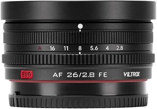 VILTROX 26mm F2.8 EVO Pancake Lens for Sony E | AF 26mm f/2.8 FE, Full Frame Pancake Lens for Sony E Mount A7IV ZV-E10 II A7C II A7RV A7III A93 ZVE1 A9 II