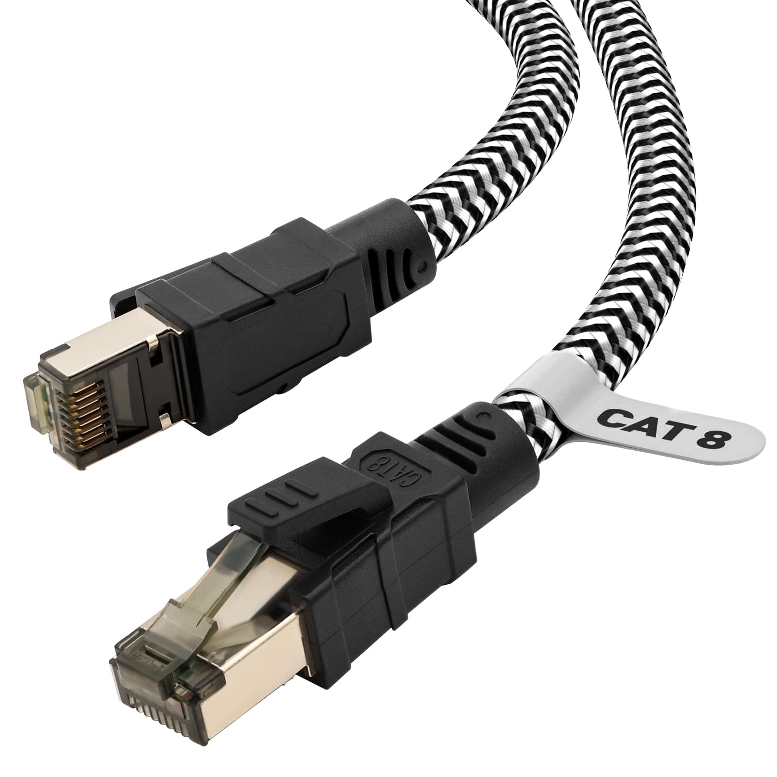Ethernet Cable, Cat 8 Internet cable,2M Nylon Weaving Lan Cable,40Gbps 2000MHz H