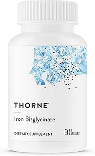 THORNE Iron Bisglycinate, 25 mg Iron Supplement, 60 Capsules | Enhanced Absorption Without Gastrointestinal Side Effects*, Chelated Iron Capsules, Gluten-Free, NSF Certified for Sport