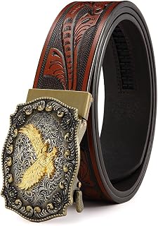 Ratchet Cowboy Belt, Western Ratchet Belt, Ratchet Western Belt with Automatic Cowboy Buckle