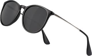Classic Retro Round Polarized Sunglasses, TAC Mirror Lens Trendy Designer Style Shades for Women Men UV400 Protection