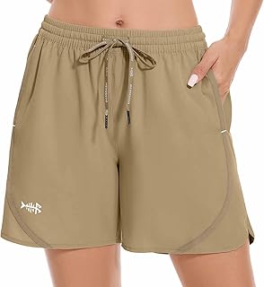 Bassdash FP05W Women's 5 Inch Fishing Hiking Trousers Stretch Shorts UPF 50+ Waterproof Quick Dry Sporty Hiking Shorts with Pockets