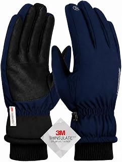 TRENDOUX Winter Gloves Men Women Suitable for Skiing Snowboard Scooter Motorcycle Bike Mtb Motocross Snow Running Cycling Heated Gloves Touch Screen Thermal Work Gym Driving Waterproof