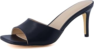 CUSHIONAIRE Evie Women's Kitten Heel Sandals Slip-on One Band Dress Sandals Memory Foam Wide 3 in Heel