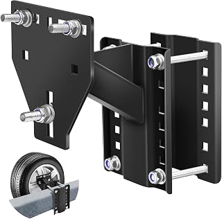 toolhoper Trailer Spare Tire Mount, Boat Spare Tire Mount for Utility Trailer, Upgrade Spare tire Carrier, Fits 4 5 6 8 Lugs Trailer Wheels, Holds Up to 150 Lbs