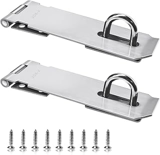 Set of 2 Stainless Steel Gate Locks Security Latch for Doors, Cupboards, Cabinets and More (5 Inch, Silver)