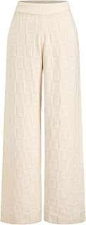 CIDER Lounge Pants for Women Wide Leg Mid Waist Ribbed Casual Solid Color Warm Wool Blend Sweatpants for Autumn Winter