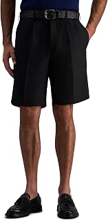 Haggar Men's Cool 18 Pro Straight Fit Stretch Solid Pleat Front Short Casual Shorts